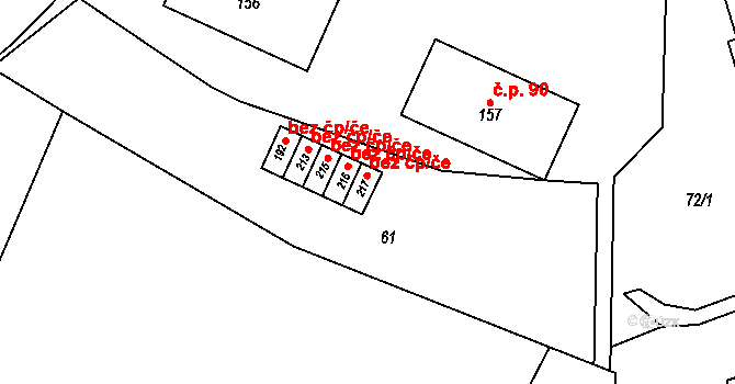 Tisová 42002702 na parcele st. 217 v KÚ Tisová u Tachova, Katastrální mapa