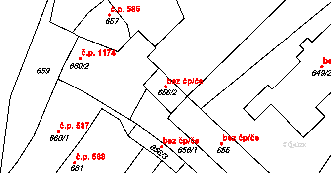 Jemnice 43391702 na parcele st. 656/2 v KÚ Jemnice, Katastrální mapa