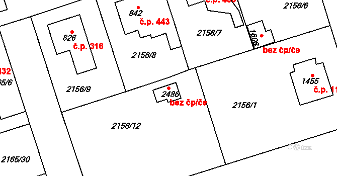 Lomnice nad Popelkou 44716702 na parcele st. 2486 v KÚ Lomnice nad Popelkou, Katastrální mapa