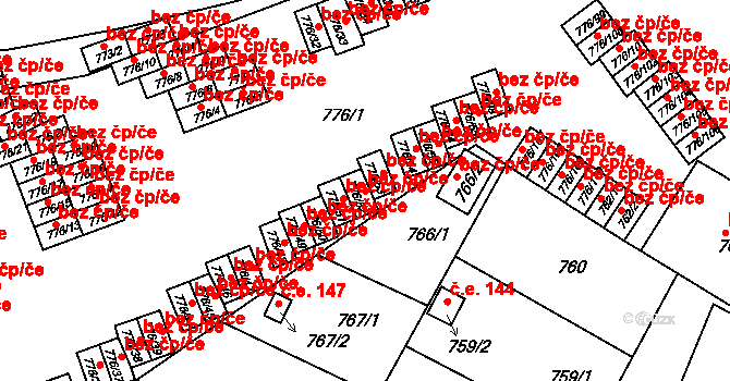Jemnice 46556702 na parcele st. 776/52 v KÚ Jemnice, Katastrální mapa