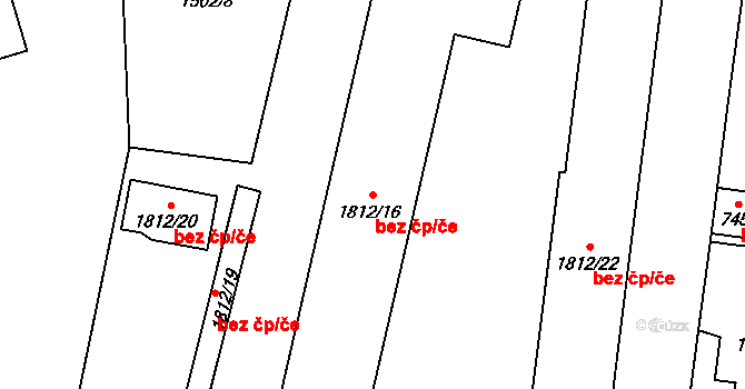 Beroun 50125702 na parcele st. 1812/16 v KÚ Beroun, Katastrální mapa