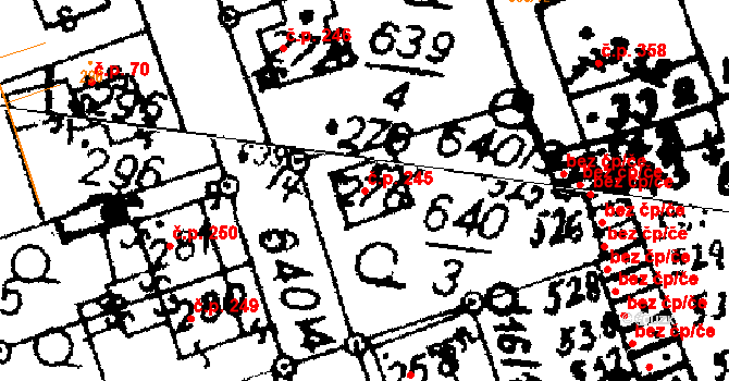 Hrochův Týnec 245 na parcele st. 276 v KÚ Hrochův Týnec, Katastrální mapa