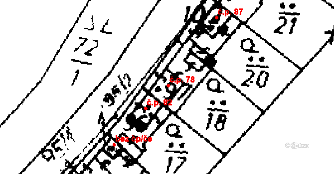 Jemníky 78 na parcele st. 97 v KÚ Jemníky, Katastrální mapa
