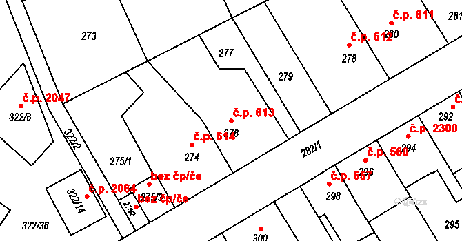 Zábřeh 613 na parcele st. 276 v KÚ Zábřeh na Moravě, Katastrální mapa