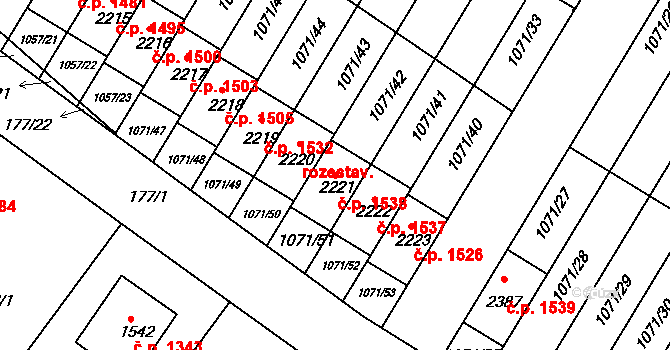 Český Brod 1538 na parcele st. 2221 v KÚ Český Brod, Katastrální mapa