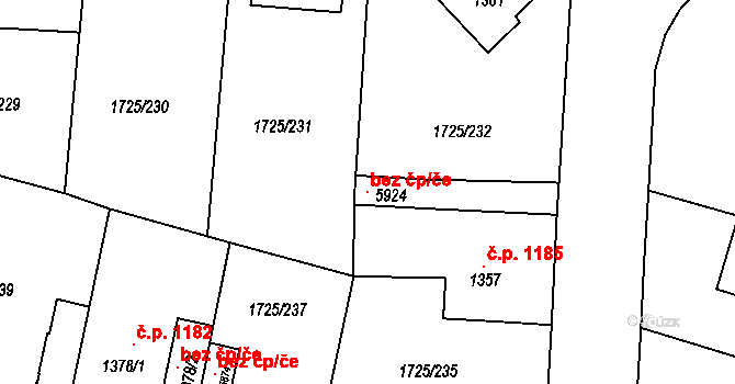 Uherský Brod 101759703 na parcele st. 5924 v KÚ Uherský Brod, Katastrální mapa