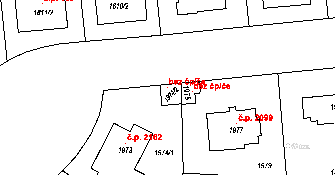 Praha 106423703 na parcele st. 1974/2 v KÚ Smíchov, Katastrální mapa