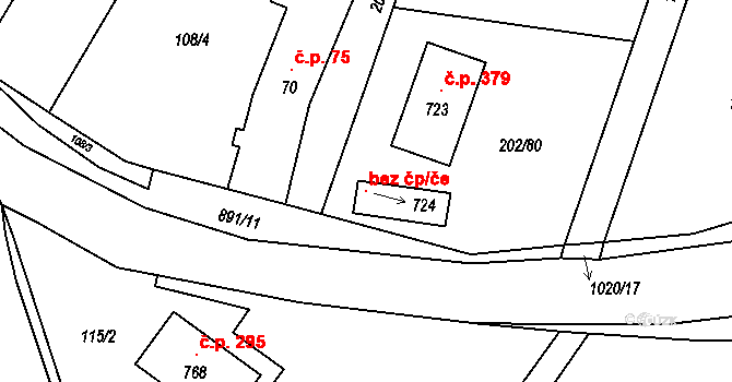 Ptice 115188703 na parcele st. 724 v KÚ Ptice, Katastrální mapa