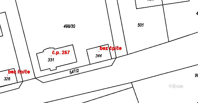 Cvrčovice 121680703 na parcele st. 344 v KÚ Cvrčovice, Katastrální mapa