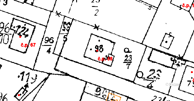 Vitinka 55, Osek na parcele st. 98 v KÚ Vitinka, Katastrální mapa