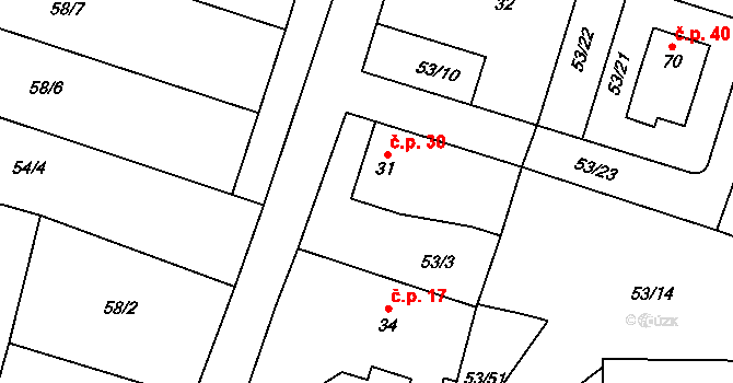 Hlávkov 30, Vyskytná nad Jihlavou na parcele st. 31 v KÚ Hlávkov, Katastrální mapa