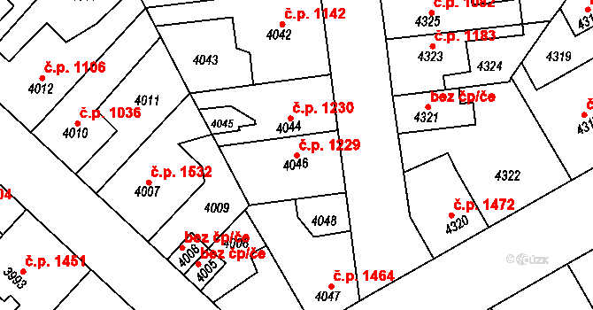 Kročehlavy 1229, Kladno na parcele st. 4046 v KÚ Kročehlavy, Katastrální mapa