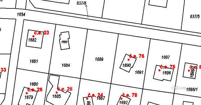 Týnec nad Labem 21, Katastrální mapa