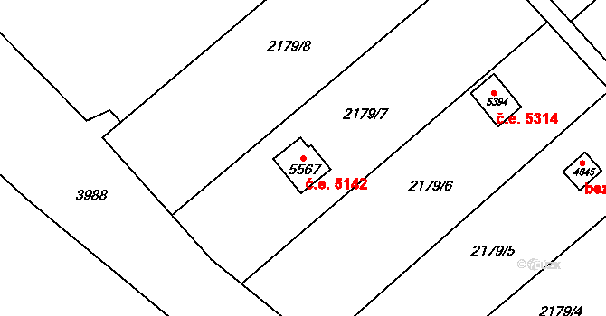 Dvůr Králové nad Labem 5142 na parcele st. 5567 v KÚ Dvůr Králové nad Labem, Katastrální mapa