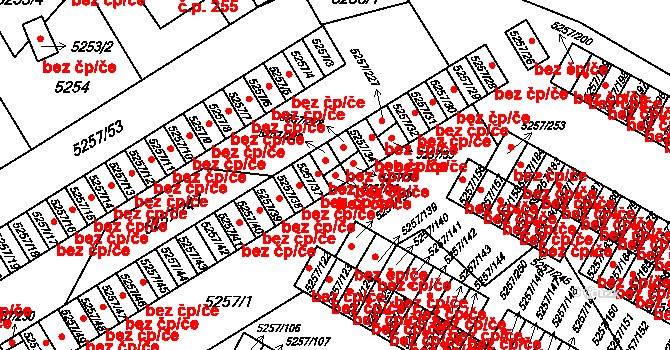 Slezská Ostrava 960, Ostrava na parcele st. 5257/36 v KÚ Slezská Ostrava, Katastrální mapa