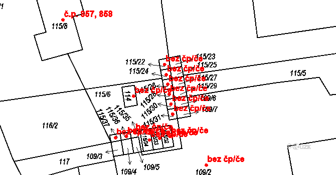 Praha 40477703 na parcele st. 115/26 v KÚ Uhříněves, Katastrální mapa