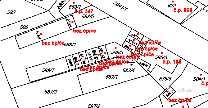 Praha 41235703 na parcele st. 588/13 v KÚ Uhříněves, Katastrální mapa