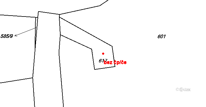 Borohrádek 44244703 na parcele st. 617 v KÚ Borohrádek, Katastrální mapa