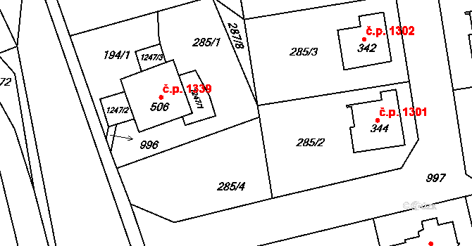 Jilemnice 44302703 na parcele st. 326 v KÚ Hrabačov, Katastrální mapa