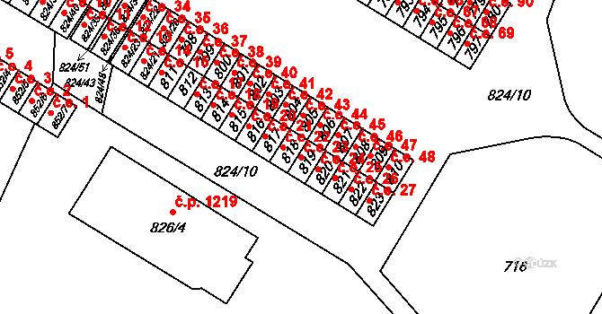 Šumbark 23, Havířov na parcele st. 819 v KÚ Šumbark, Katastrální mapa