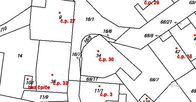 Míčov 30, Míčov-Sušice na parcele st. 34 v KÚ Míčov, Katastrální mapa