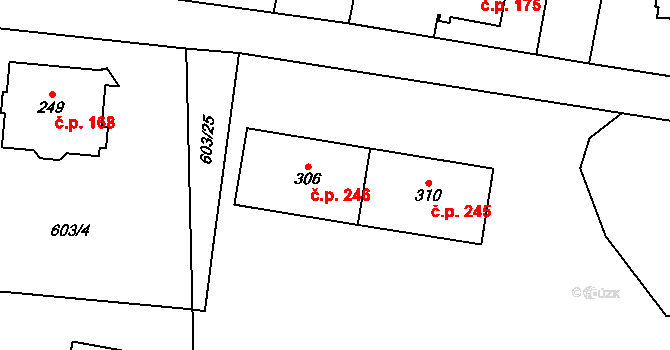 Teplice nad Metují 246 na parcele st. 310 v KÚ Teplice nad Metují, Katastrální mapa