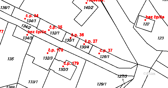 Železné 27 na parcele st. 130/4 v KÚ Železné, Katastrální mapa