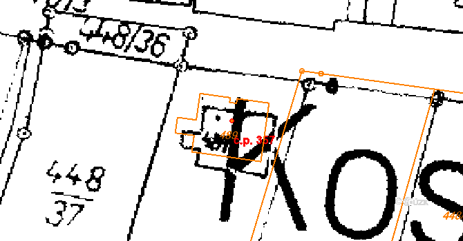 Kostelní Lhota 357 na parcele st. 489 v KÚ Kostelní Lhota, Katastrální mapa