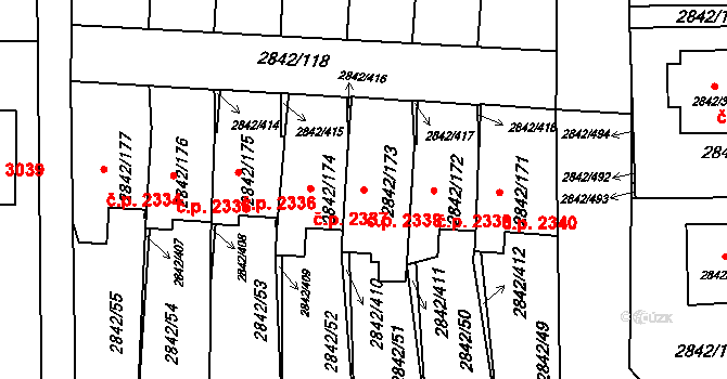 Louny 2338 na parcele st. 2842/173 v KÚ Louny, Katastrální mapa