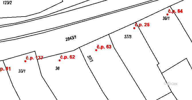 Hranice IV-Drahotuše 63, Hranice na parcele st. 37/1 v KÚ Drahotuše, Katastrální mapa