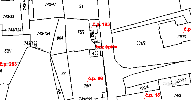 Škrdlovice 119641704 na parcele st. 463 v KÚ Škrdlovice, Katastrální mapa