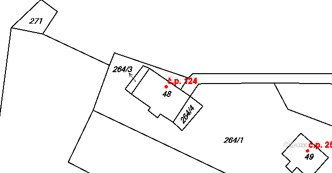 Horní Rokytnice 124, Rokytnice nad Jizerou na parcele st. 48 v KÚ Horní Rokytnice nad Jizerou, Katastrální mapa