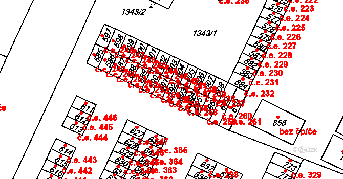 Háje 256, Cheb na parcele st. 592 v KÚ Háje u Chebu, Katastrální mapa
