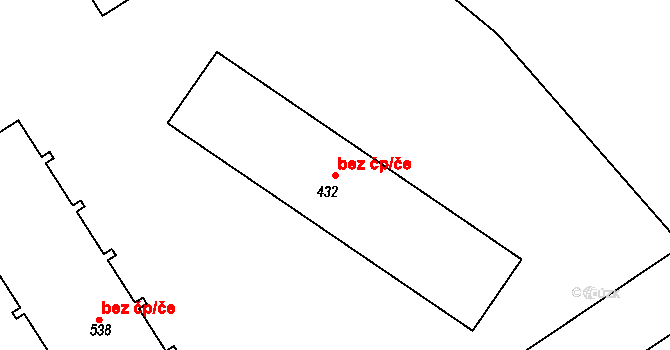 Žeravice 38739704 na parcele st. 432 v KÚ Žeravice u Kyjova, Katastrální mapa