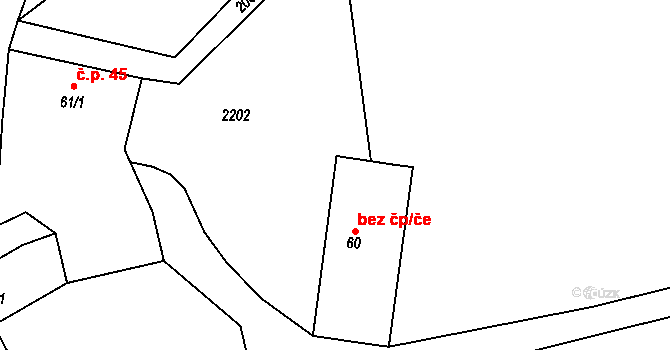 Trhový Štěpánov 39387704 na parcele st. 60 v KÚ Střechov nad Sázavou, Katastrální mapa