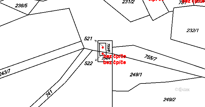 Pohoří 39613704 na parcele st. 522 v KÚ Pohoří u Prahy, Katastrální mapa