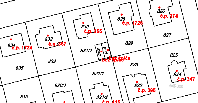 Praha 40445704 na parcele st. 831/2 v KÚ Řepy, Katastrální mapa
