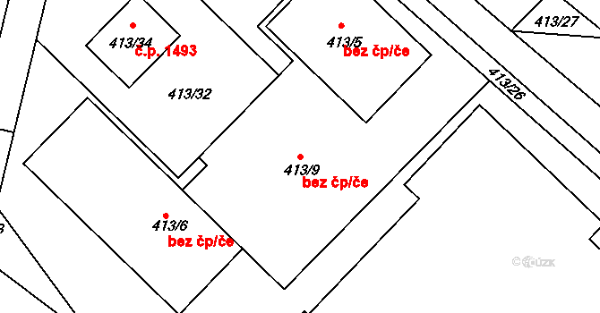 Mníšek pod Brdy 42401704 na parcele st. 413/9 v KÚ Stříbrná Lhota, Katastrální mapa