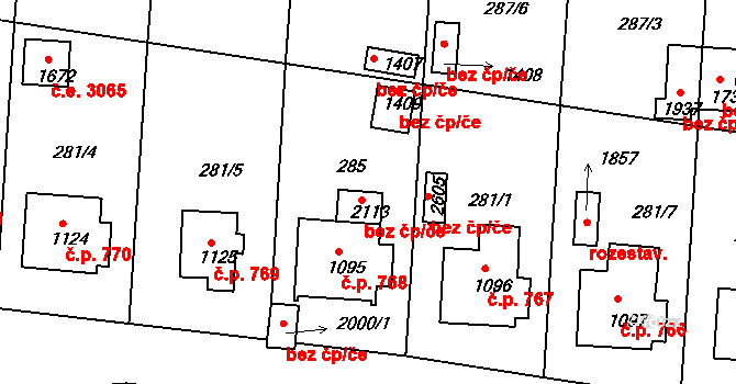 Trhové Sviny 43321704 na parcele st. 2113 v KÚ Trhové Sviny, Katastrální mapa