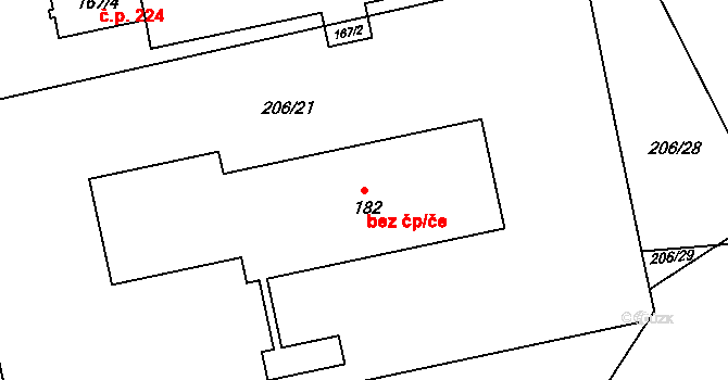 Bystročice 48928704 na parcele st. 182 v KÚ Bystročice, Katastrální mapa