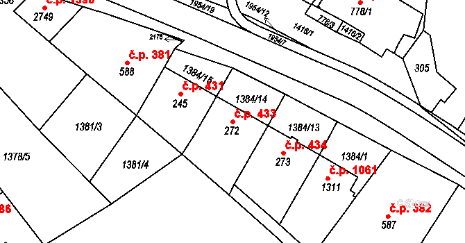 Náchod 433 na parcele st. 272 v KÚ Náchod, Katastrální mapa