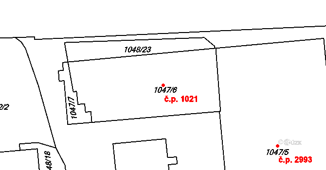 Přerov I-Město 1021, Přerov na parcele st. 1047/6 v KÚ Přerov, Katastrální mapa