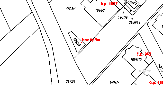 Mikulov 119186705 na parcele st. 1898/3 v KÚ Mikulov na Moravě, Katastrální mapa