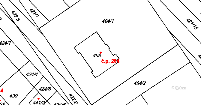 Zarazice 264, Veselí nad Moravou na parcele st. 403 v KÚ Zarazice, Katastrální mapa