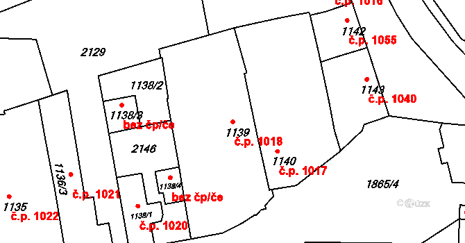 Brandýs nad Labem 1018, Brandýs nad Labem-Stará Boleslav na parcele st. 1139 v KÚ Brandýs nad Labem, Katastrální mapa