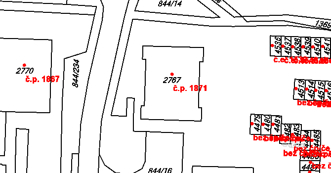 Blansko 1871 na parcele st. 2767 v KÚ Blansko, Katastrální mapa