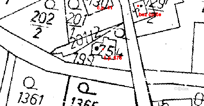 Kamenický Šenov 676 na parcele st. 754 v KÚ Kamenický Šenov, Katastrální mapa