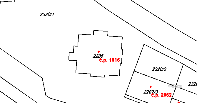 Vsetín 1815 na parcele st. 2286 v KÚ Vsetín, Katastrální mapa