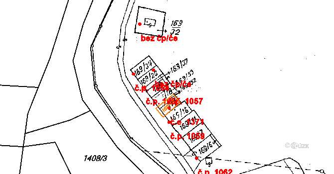 Dobšice 1057 na parcele st. 169/53 v KÚ Dobšice u Znojma, Katastrální mapa