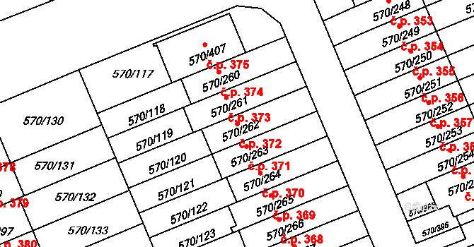 Žďár nad Sázavou 2 372, Žďár nad Sázavou na parcele st. 570/262 v KÚ Zámek Žďár, Katastrální mapa